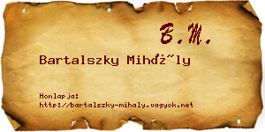 Bartalszky Mihály névjegykártya